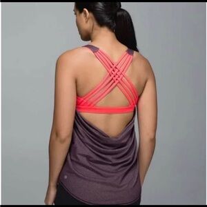 Women's Strappy Back Tank Top in Purple and Pink